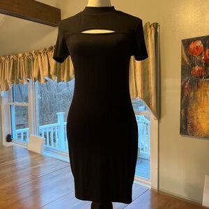 No Boundaries Black Cutout Peek a Boo Dress